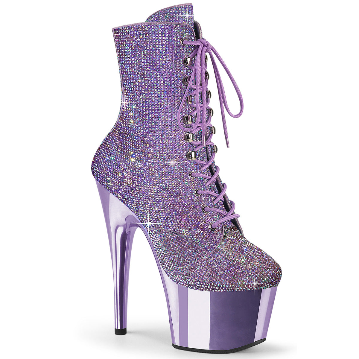 Pleaser  Stiefeletten ADORE-1020CHRS Lavender Multi Rs / Lavendel Chrome