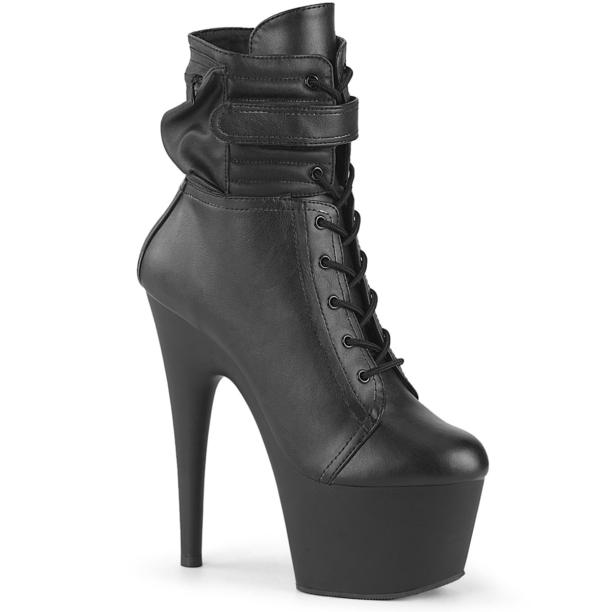 Pleaser  Ankle Boots ADORE-1020POUCH Blk Faux Leather/Blk Matte