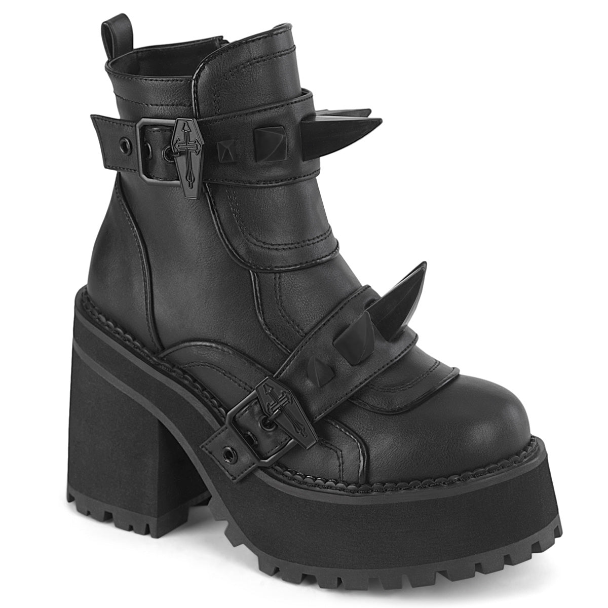 DemoniaCult   ASSAULT-72 Blk Vegan Leather