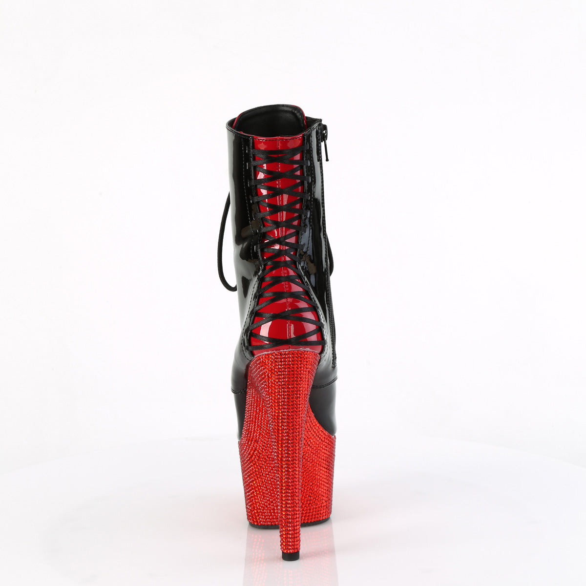 Pleaser  Ankle Boots BEJEWELED-1020FH-7 Blk-Red Pat/Red RS