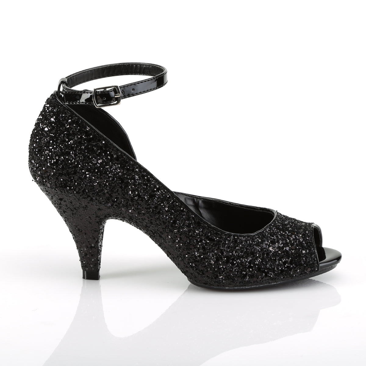 Fabulicious Damen Sandalen BELLE-381g BLK Glitter / BLK Glitter