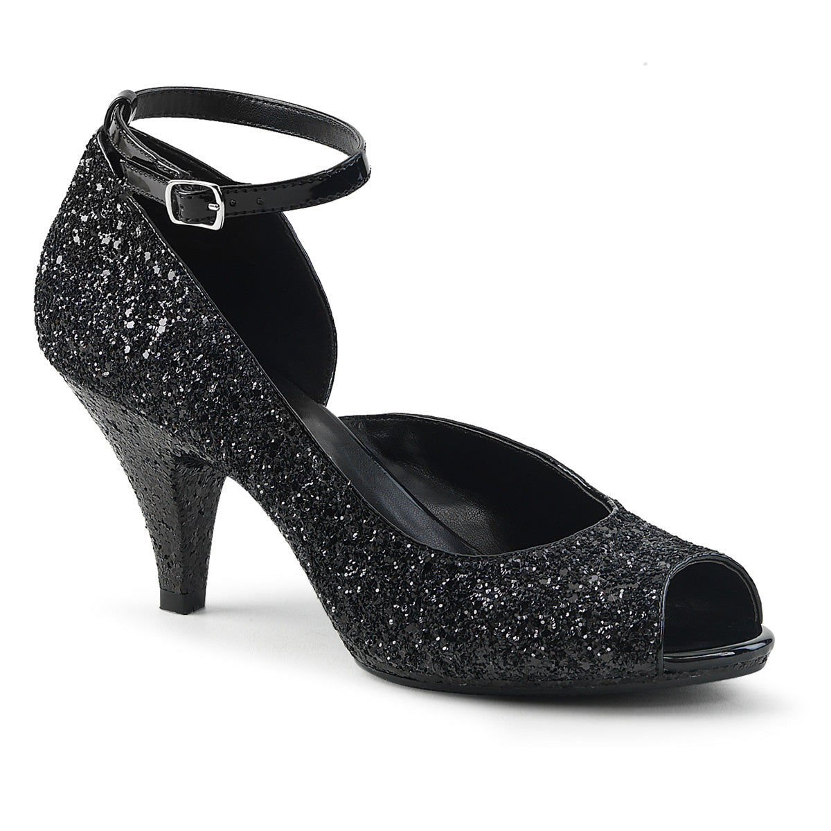 Fabulicious Damen Sandalen BELLE-381g BLK Glitter / BLK Glitter