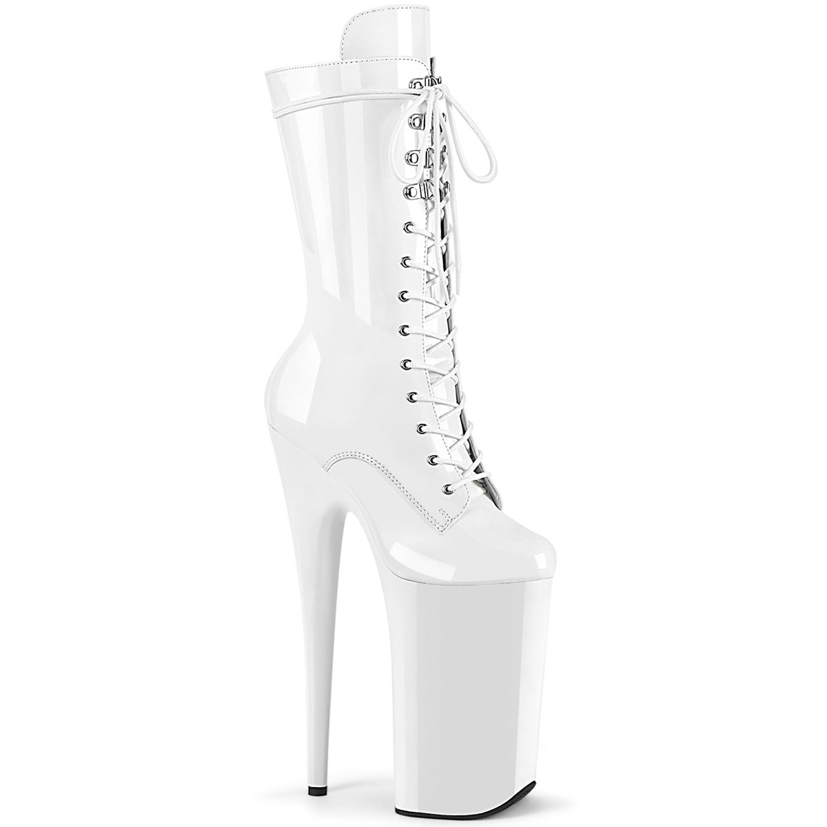 Pleaser  Ankle Boots BEYOND-1050 Wht Pat/Wht