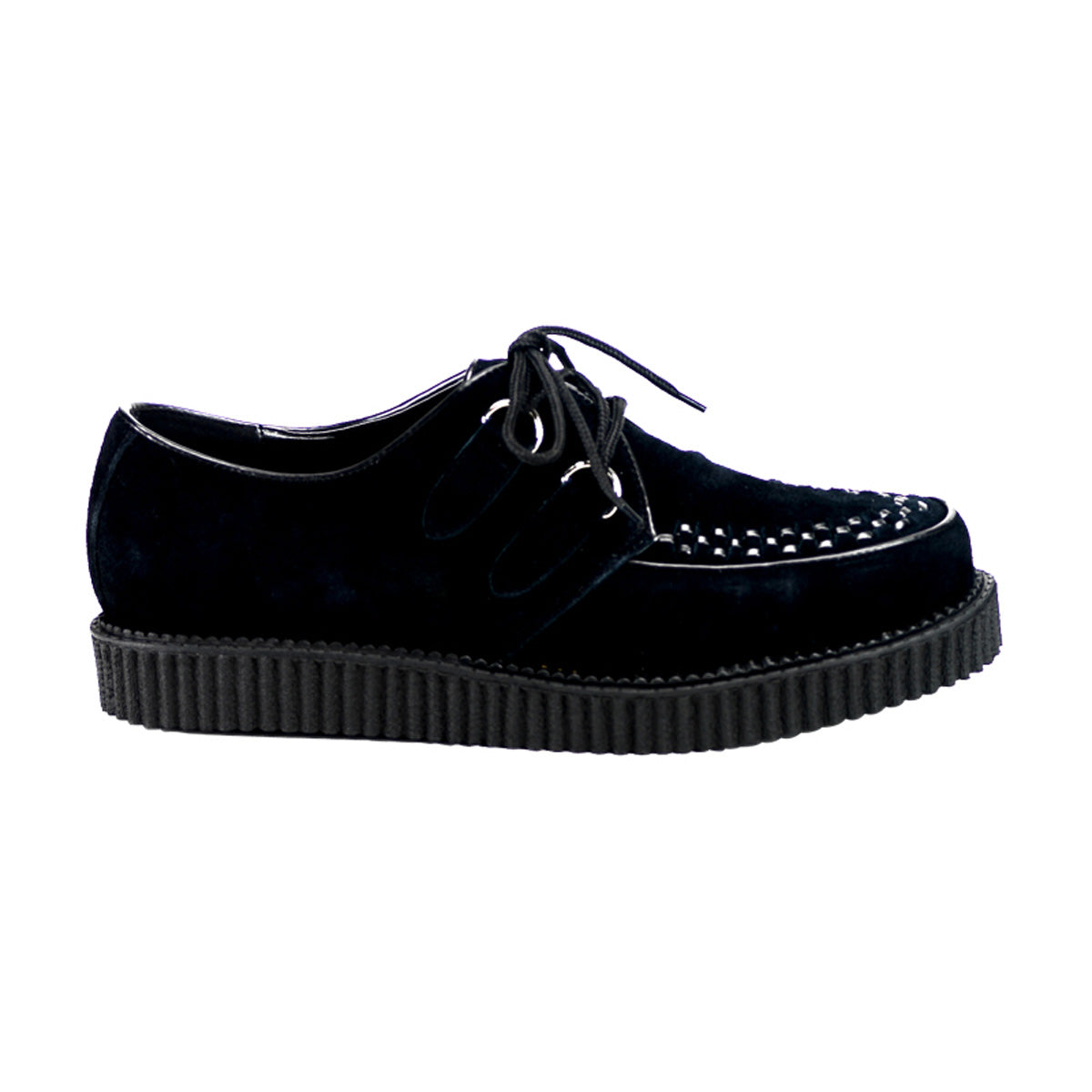 DemoniaCult Herren -Niederschuh CREEPER-602s blk Wildleder