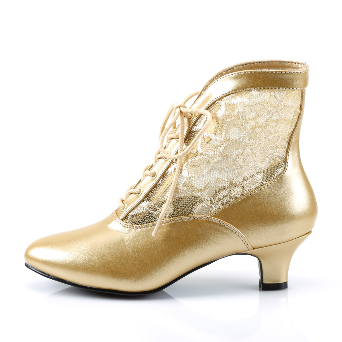 Funtasma Womens Ankle Boots DAME-05 Gold Pu-Lace