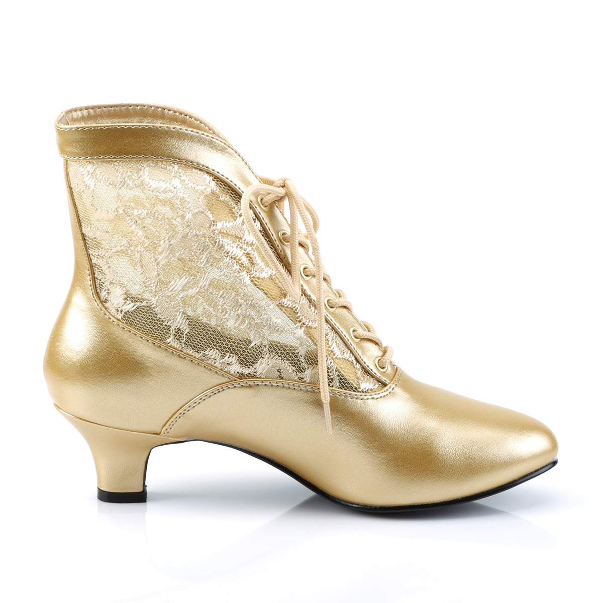 Funtasma Womens Ankle Boots DAME-05 Gold Pu-Lace