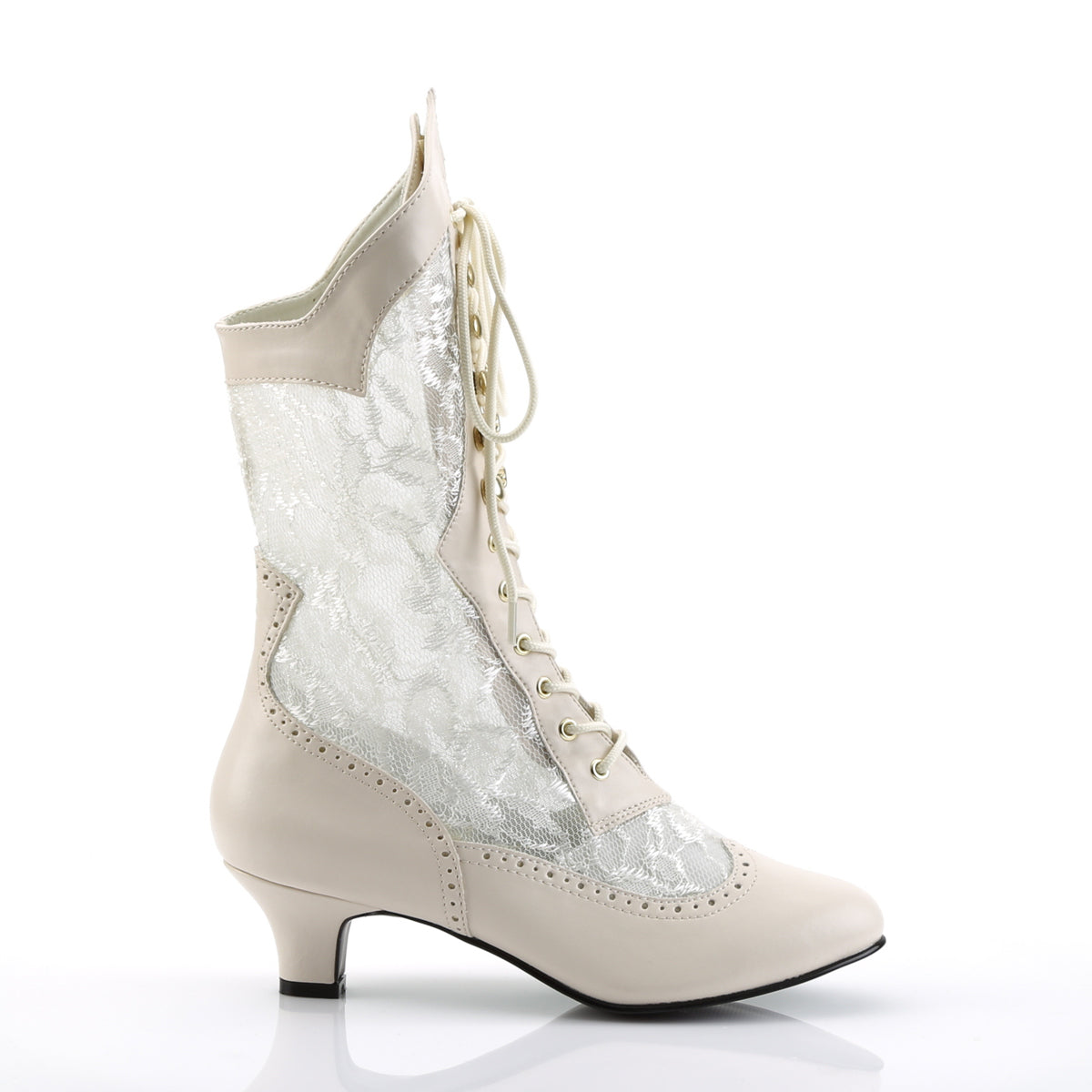 Funtasma Damen Knöchelstiefel DAME-115 Elfenbein PU-Spitze