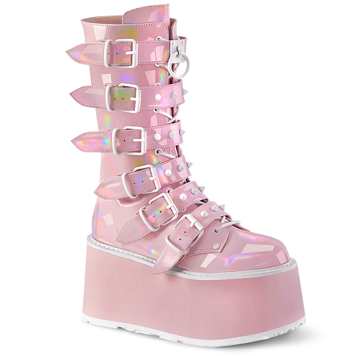 DemoniaCult  Boots DAMNED-225 B. Pink Holo Pat