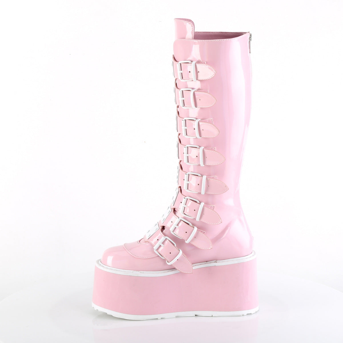 DemoniaCult  Stiefel DAMNED-318 B. Pink Holo Pat