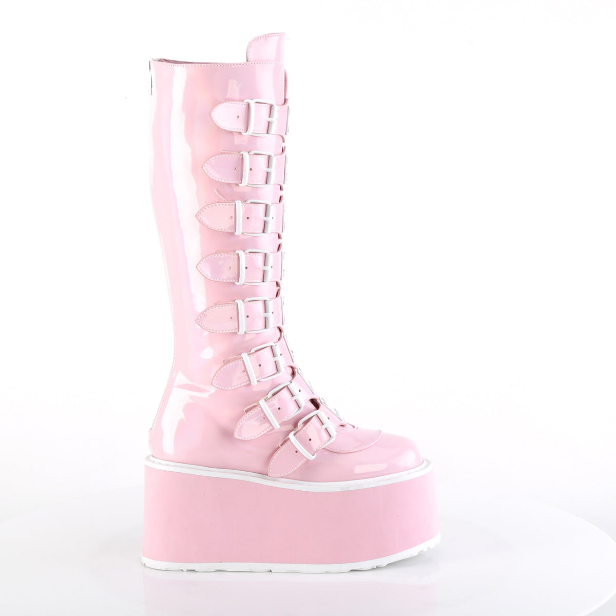 DemoniaCult  Stiefel DAMNED-318 B. Pink Holo Pat