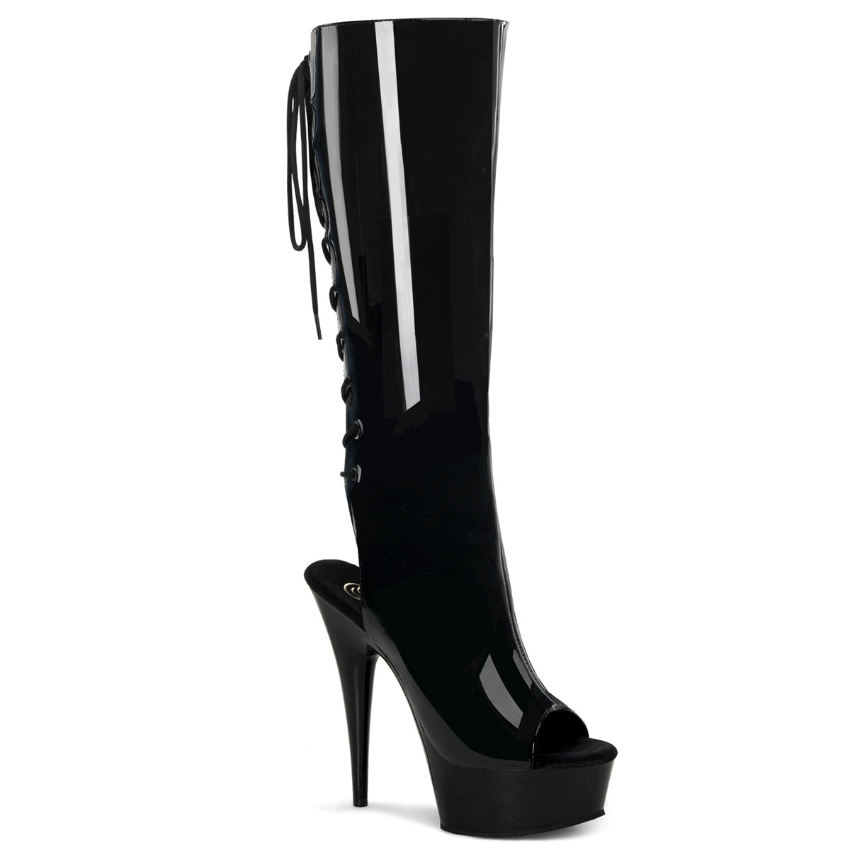 Pleaser Womens Boots DELIGHT-2018 Blk Pat/Blk