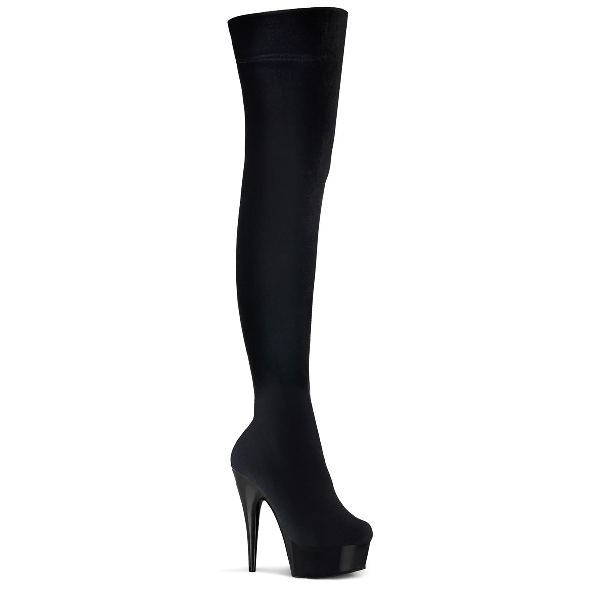 Pleaser Womens Boots DELIGHT-3002 Blk Str Velvet/Blk