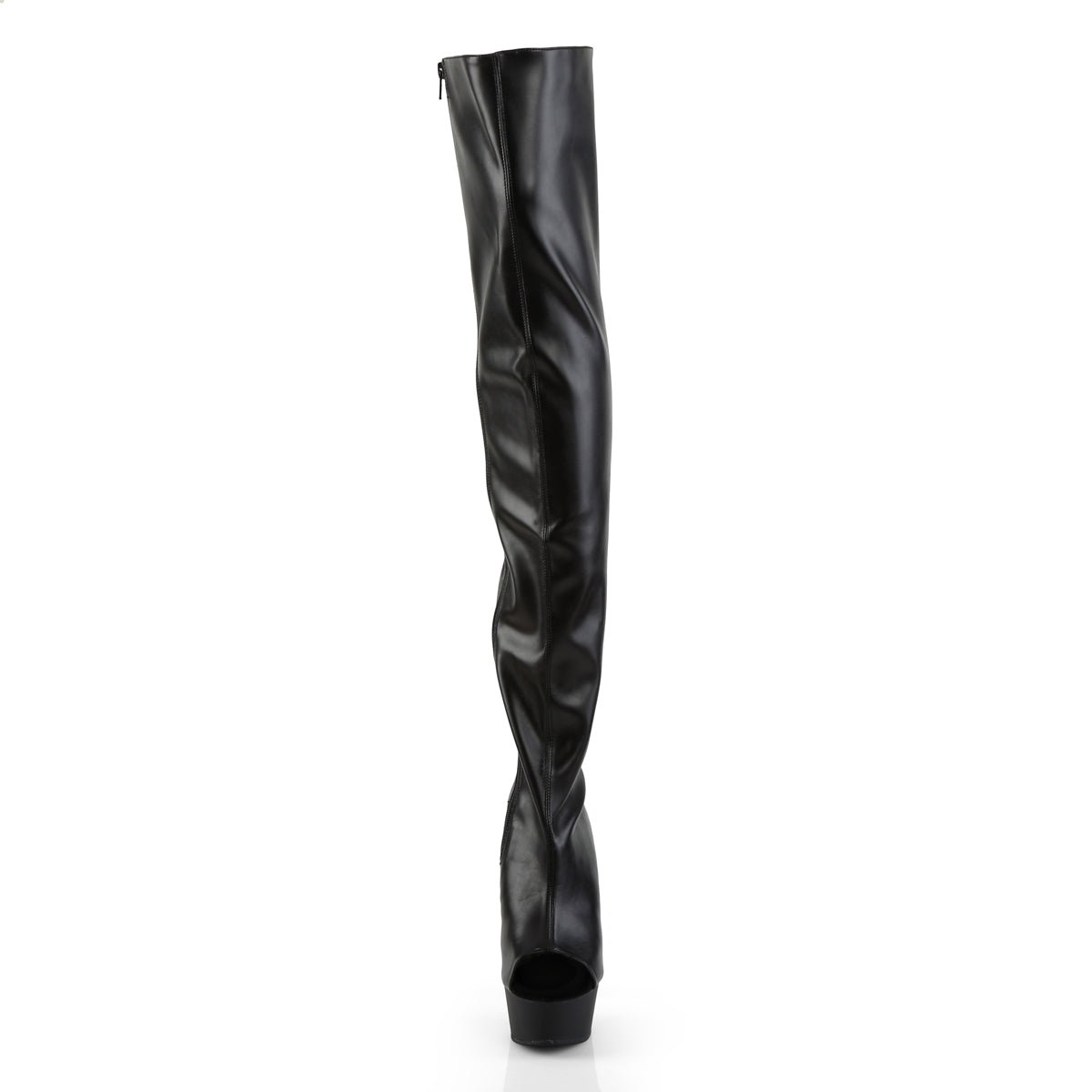 Pleaser Womens Boots. DELIGHT-3017 BLK Str Faux Leder / BLK