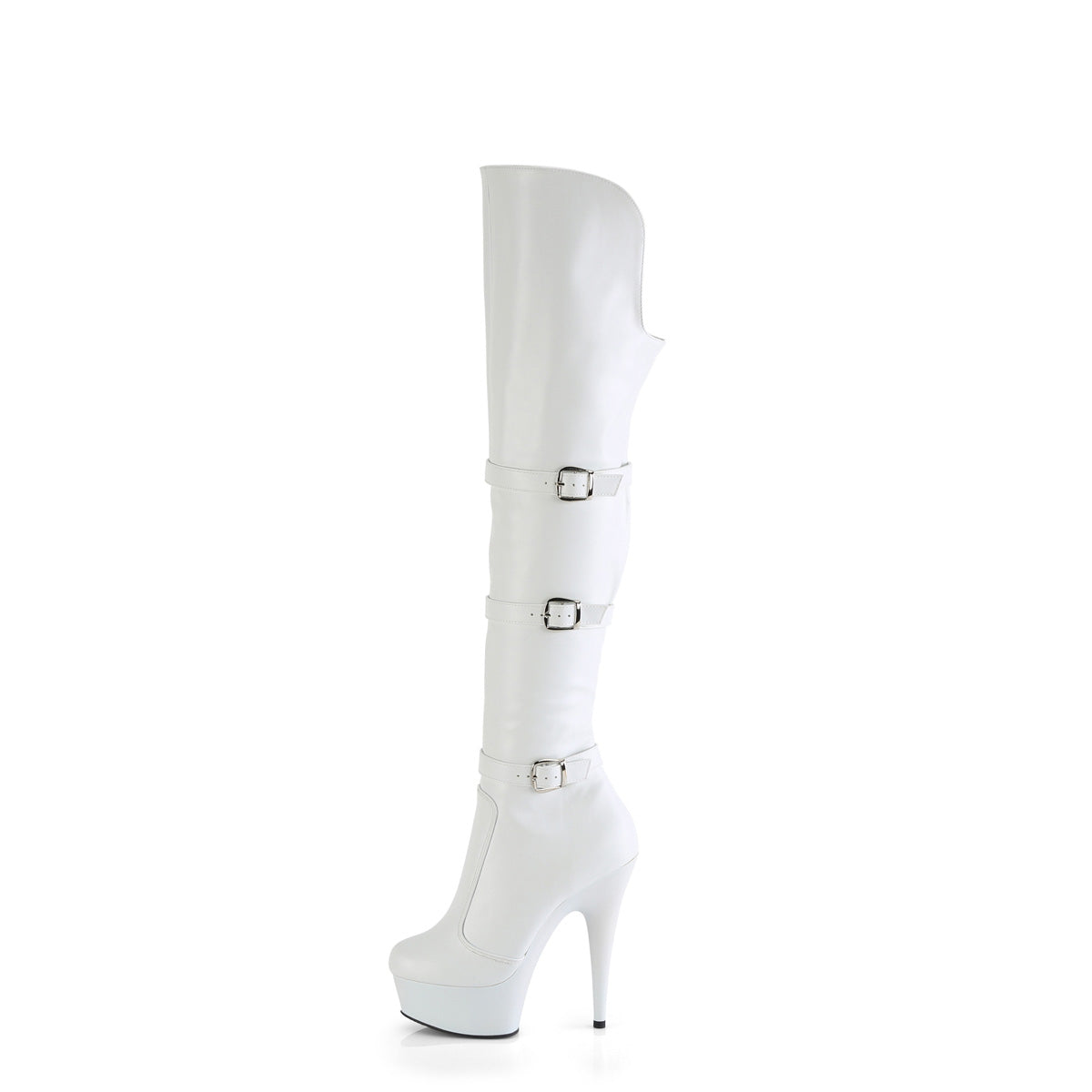 Pleaser   DELIGHT-3018 WHT STR. Kunstleder/WHT Matte