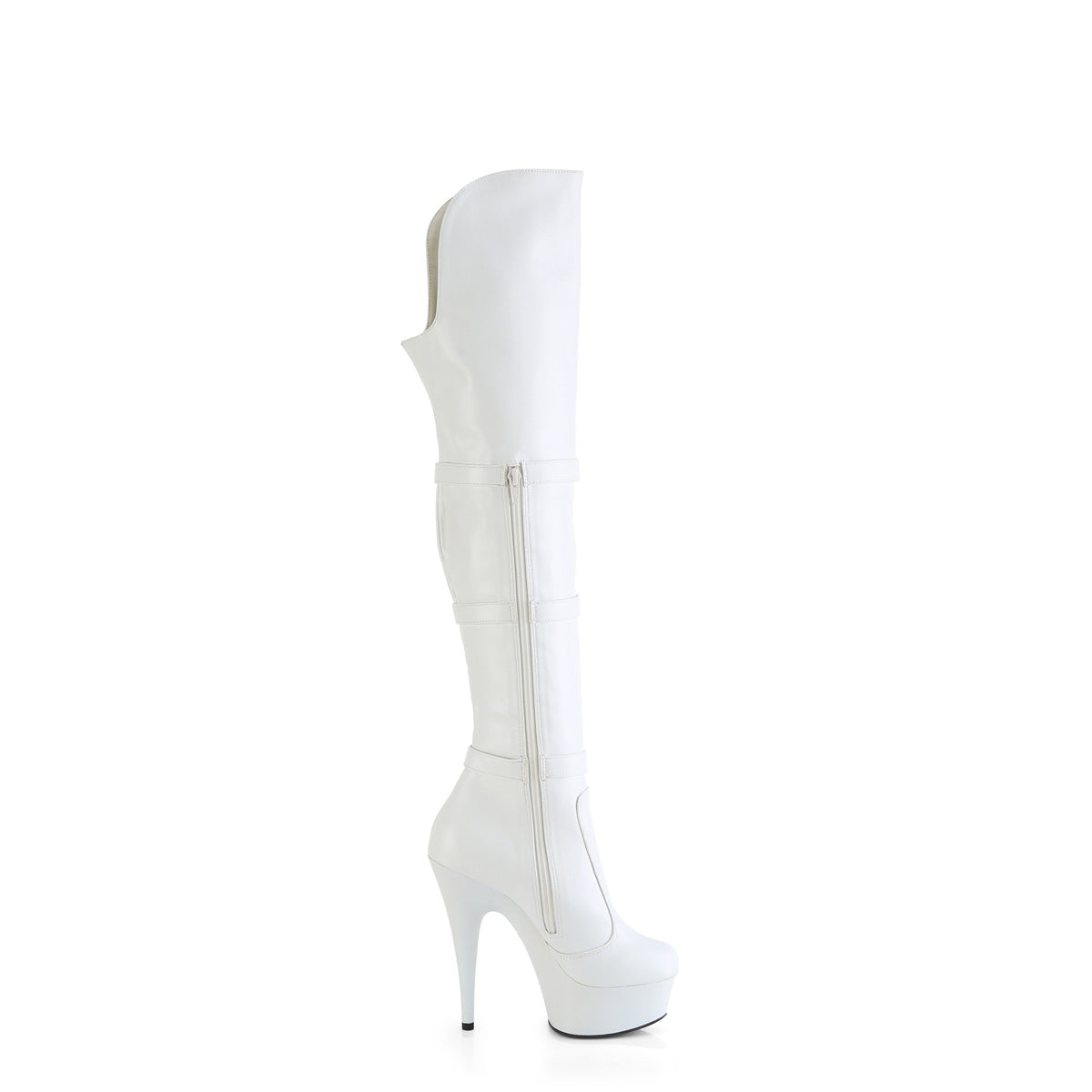 Pleaser   DELIGHT-3018 WHT STR. Kunstleder/WHT Matte