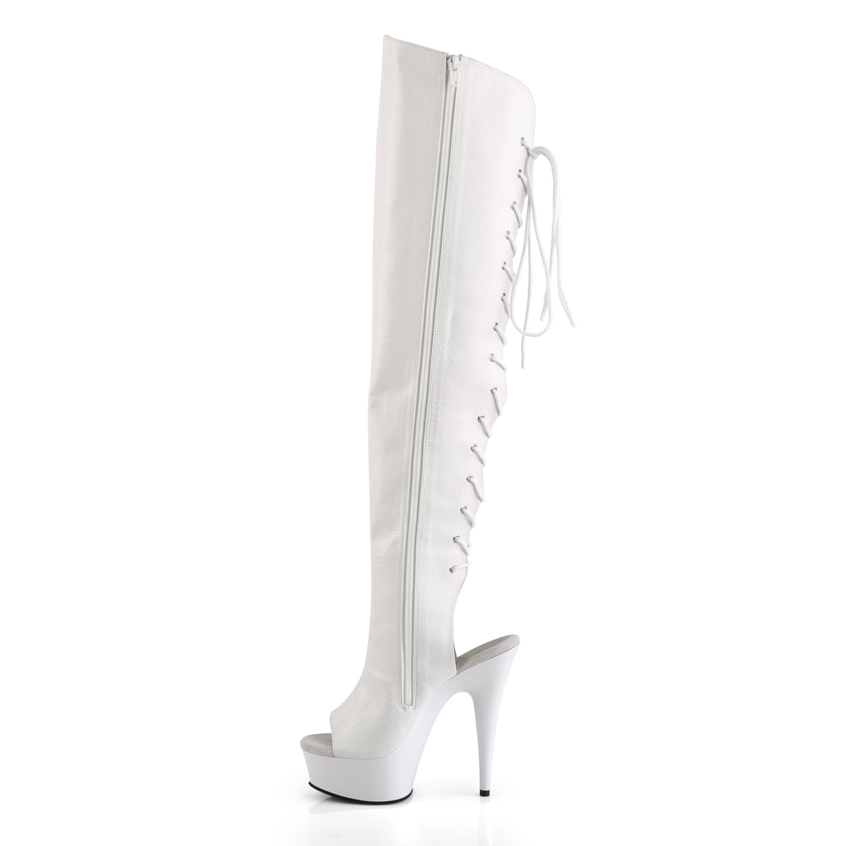 Pleaser Womens Boots. DELIGHT-3019 WHT Faux Leather / WHT