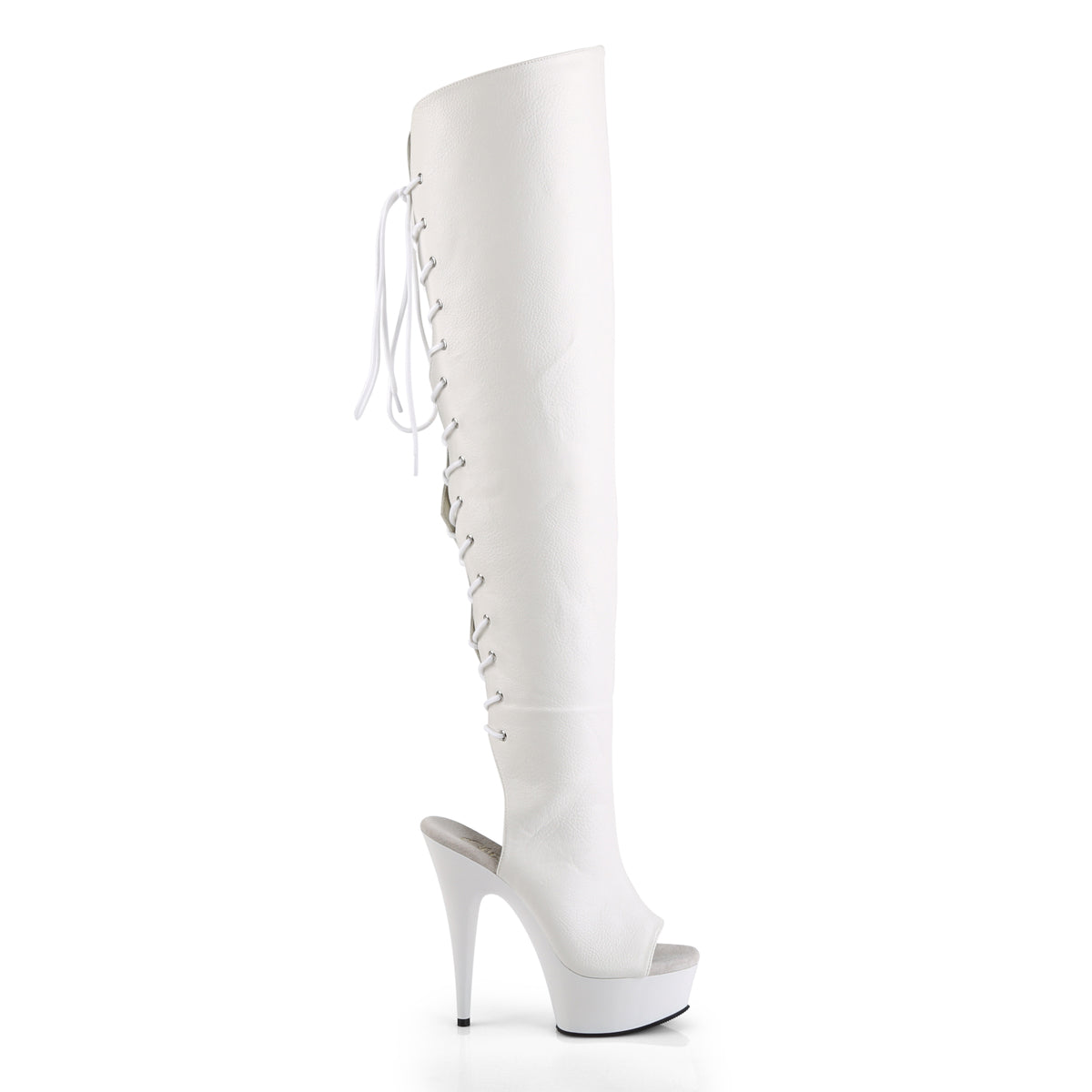 Pleaser Womens Boots. DELIGHT-3019 WHT Faux Leather / WHT