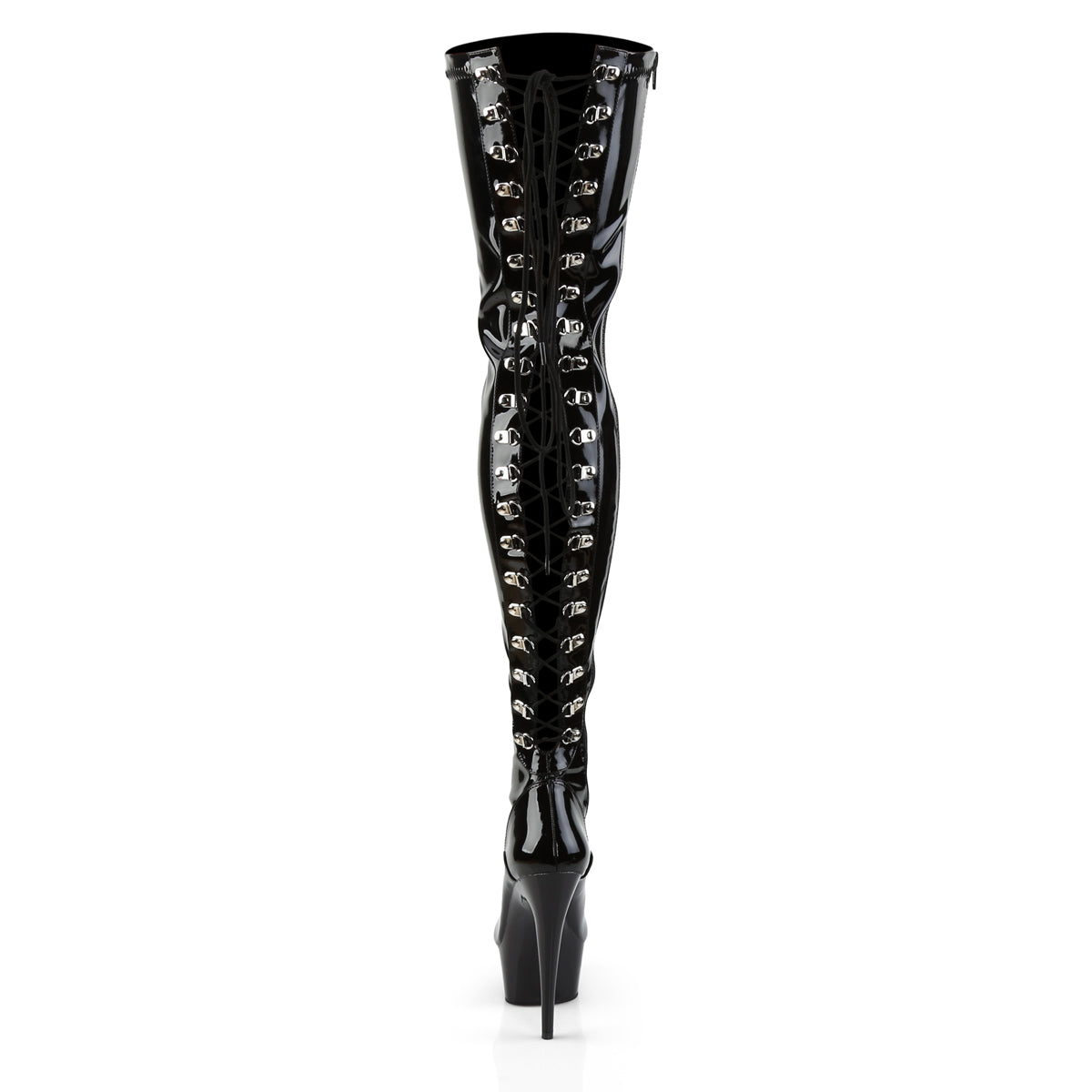 Pleaser Womens Boots DELIGHT-3063 Blk Str Pat/Blk