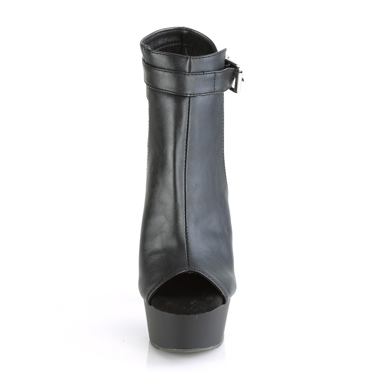 Pleaser Damen Knöchelstiefel DELIGHT-600-10 BLK Faux Leder / BLK Matte