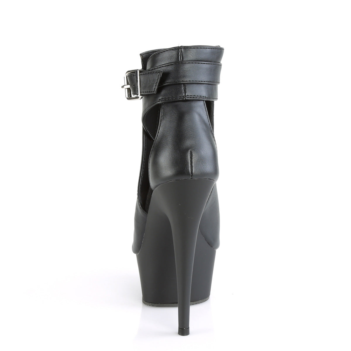 Pleaser Damen Knöchelstiefel DELIGHT-600-10 BLK Faux Leder / BLK Matte