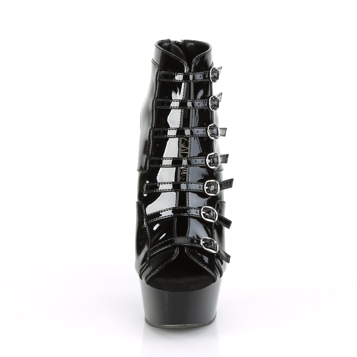 Pleaser Damen Knöchelstiefel DELIGHT-600-11 BLK Pat / BLK