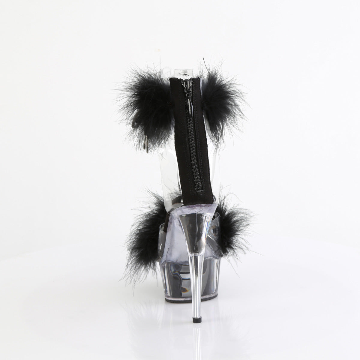 Pleaser   DELIGHT-624F Clr-Blk Fur/M