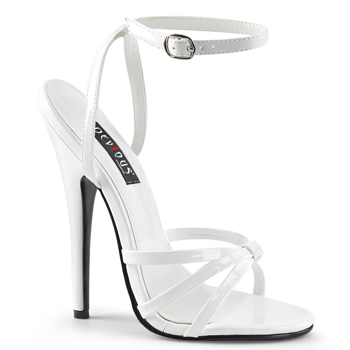 Devious Womens Sandals DOMINA-108 White Pat