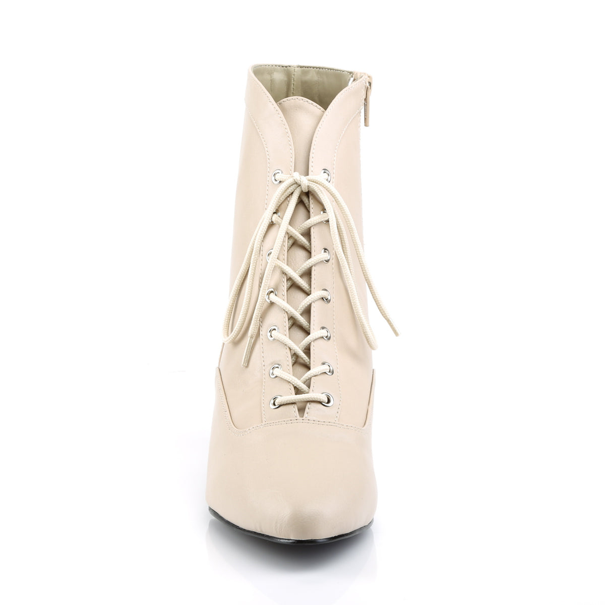 Pleaser Pink Label Damen Knöchelstiefel FAB-1005 Creme-Kunstleder