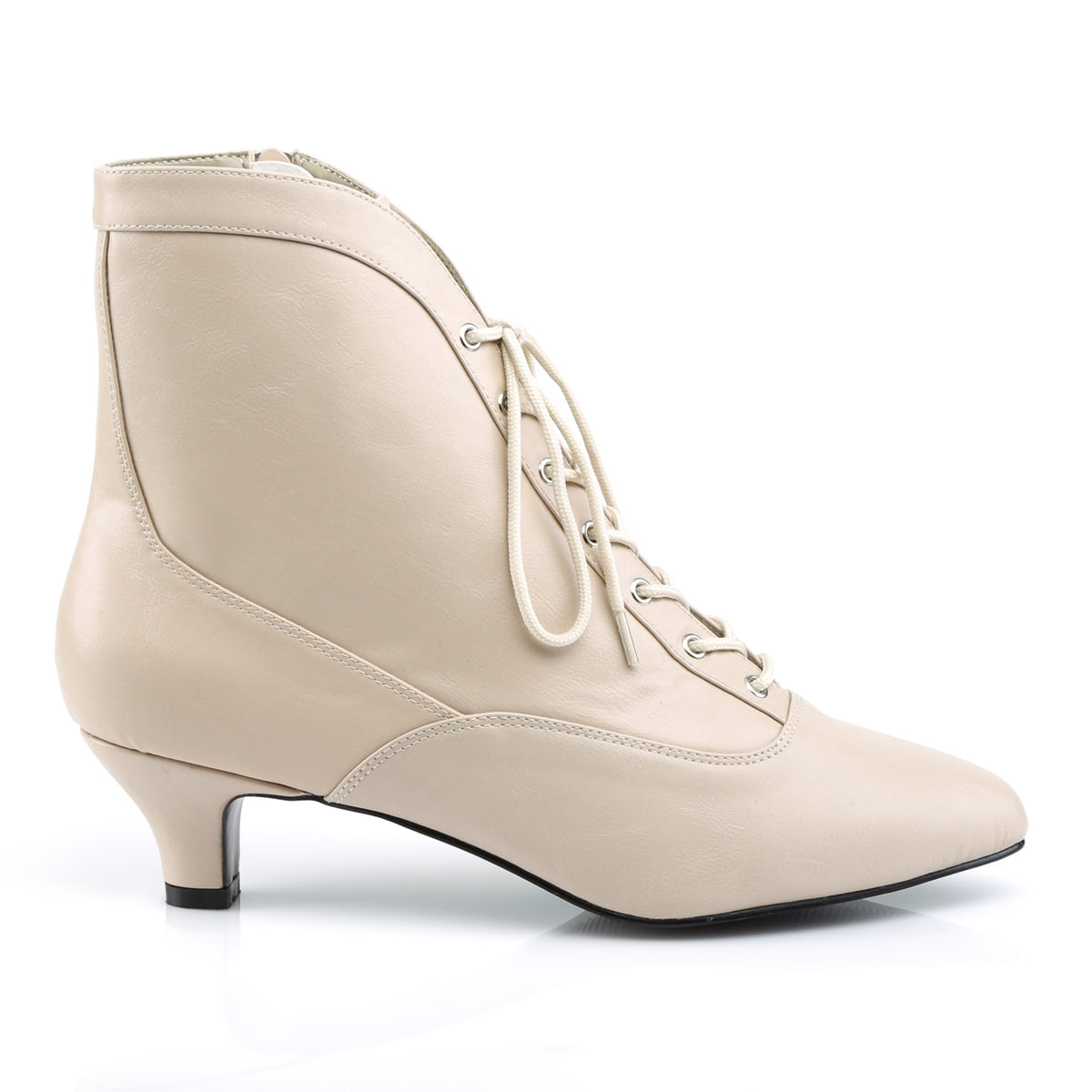 Pleaser Pink Label Damen Knöchelstiefel FAB-1005 Creme-Kunstleder