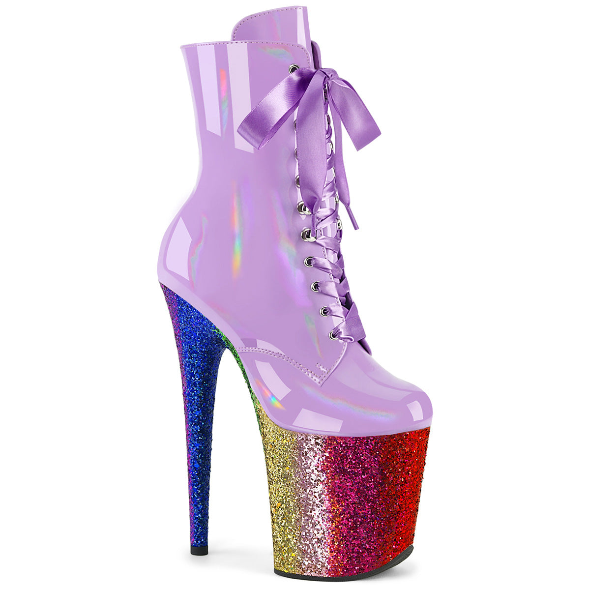 Pleaser   FLAMINGO-1020HG Lavendel Holo Pat/Rainbow Funkeln