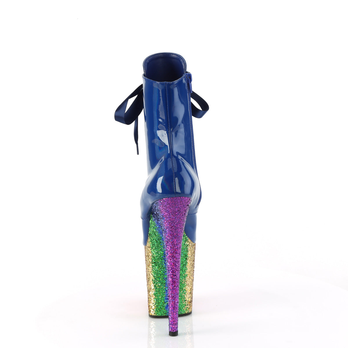 Pleaser   FLAMINGO-1020HG Royal Blue Holo Pat/Rainbow Glitter