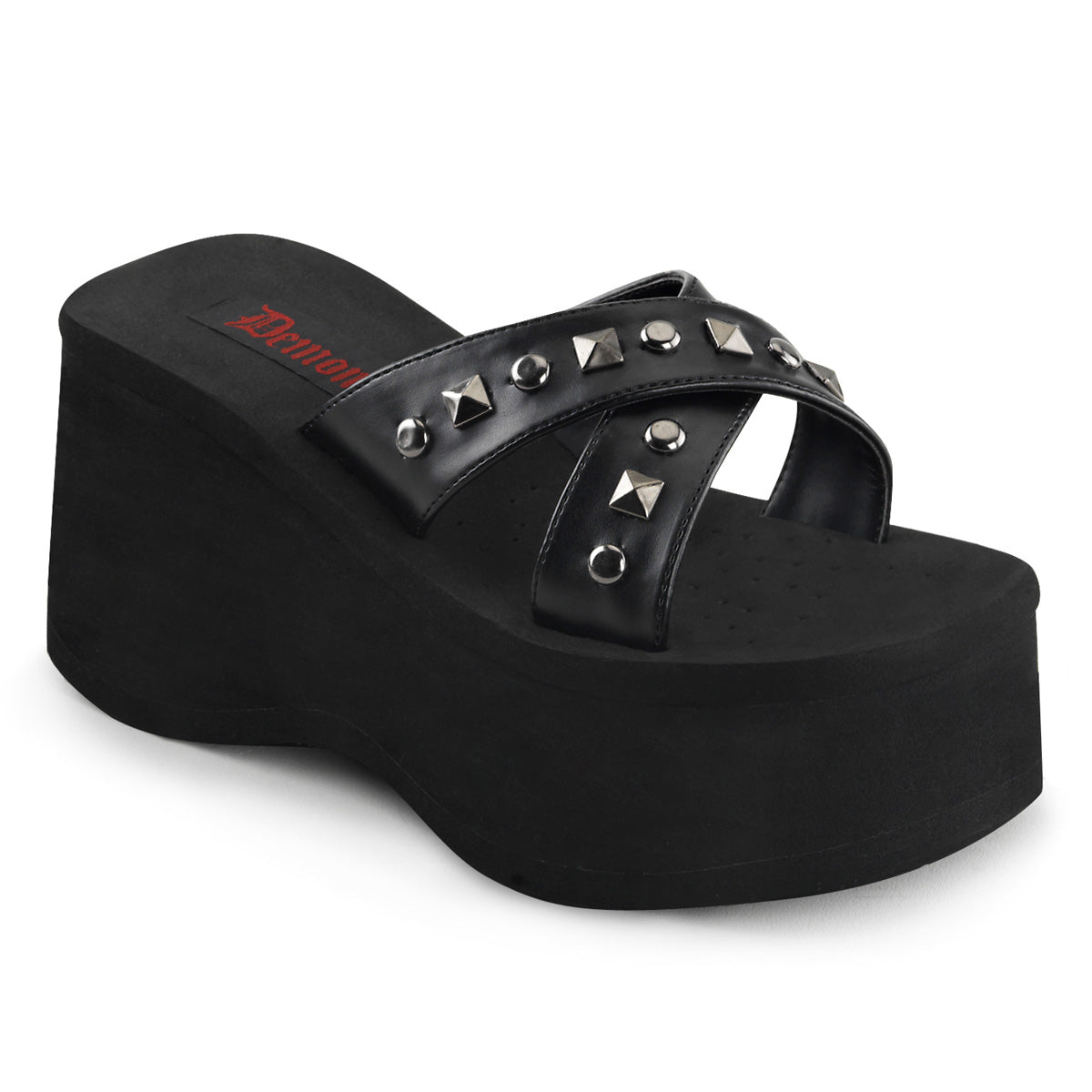 DemoniaCult Frauen Sandalen FUNN-29 BLK Vegan Leder