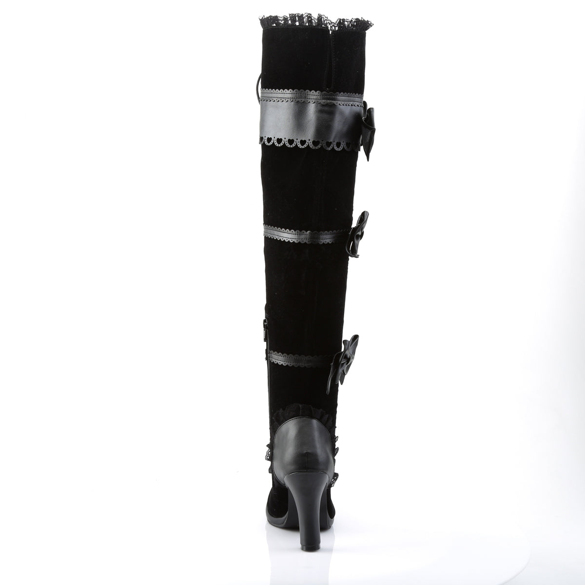 DemoniaCult Frauenstiefel GLAM-300 BLK Vegan Leder-Velvet