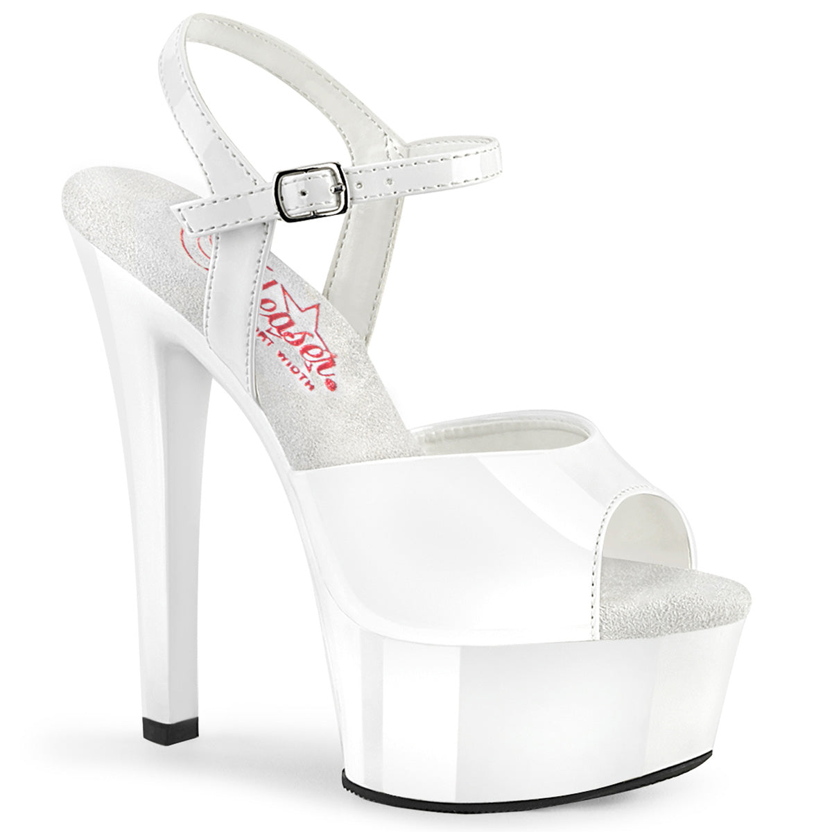 Pleaser  Sandals GLEAM-609 Wht Pat/Wht