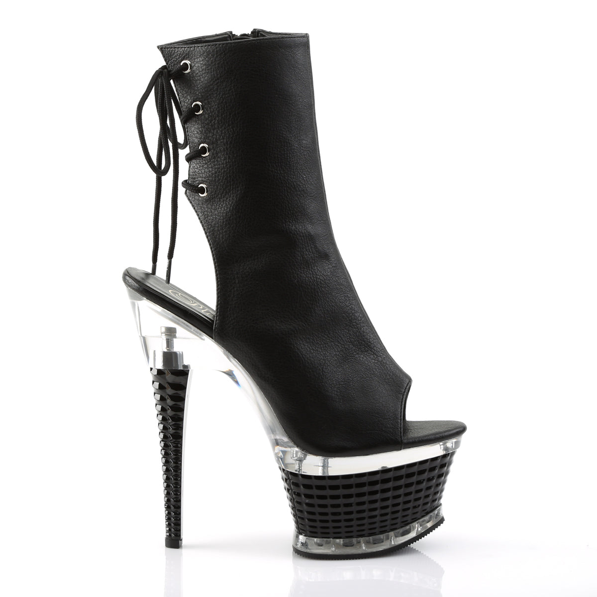 Pleaser Womens Ankle Boots ILLUSION-1018 Blk Faux Leather/Blk Matte