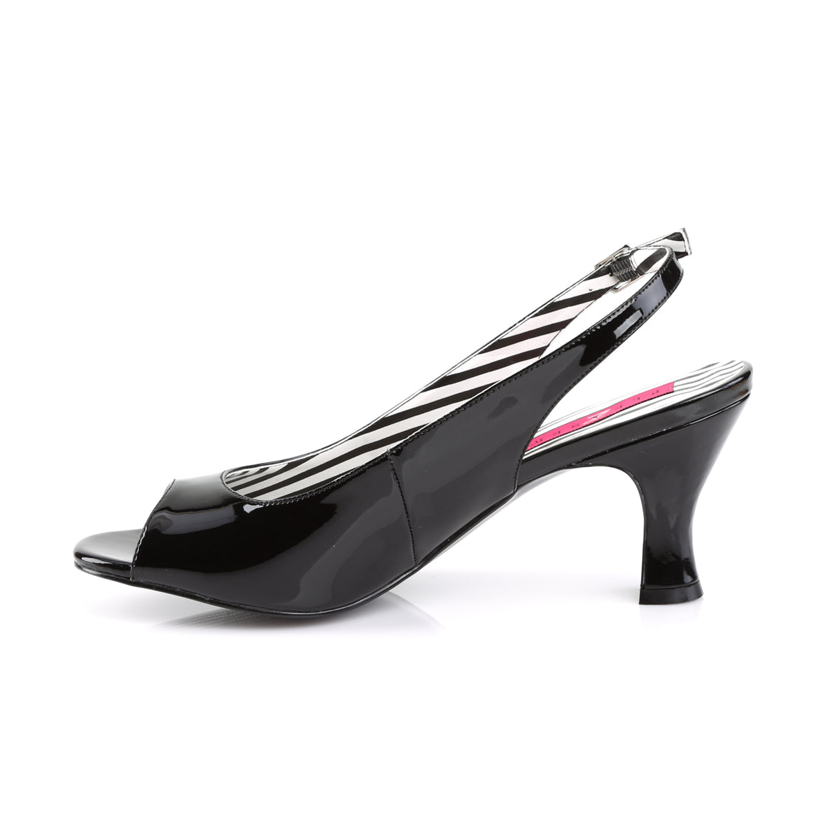 Pleaser Pink Label Womens Pumps JENNA-02 Blk Pat