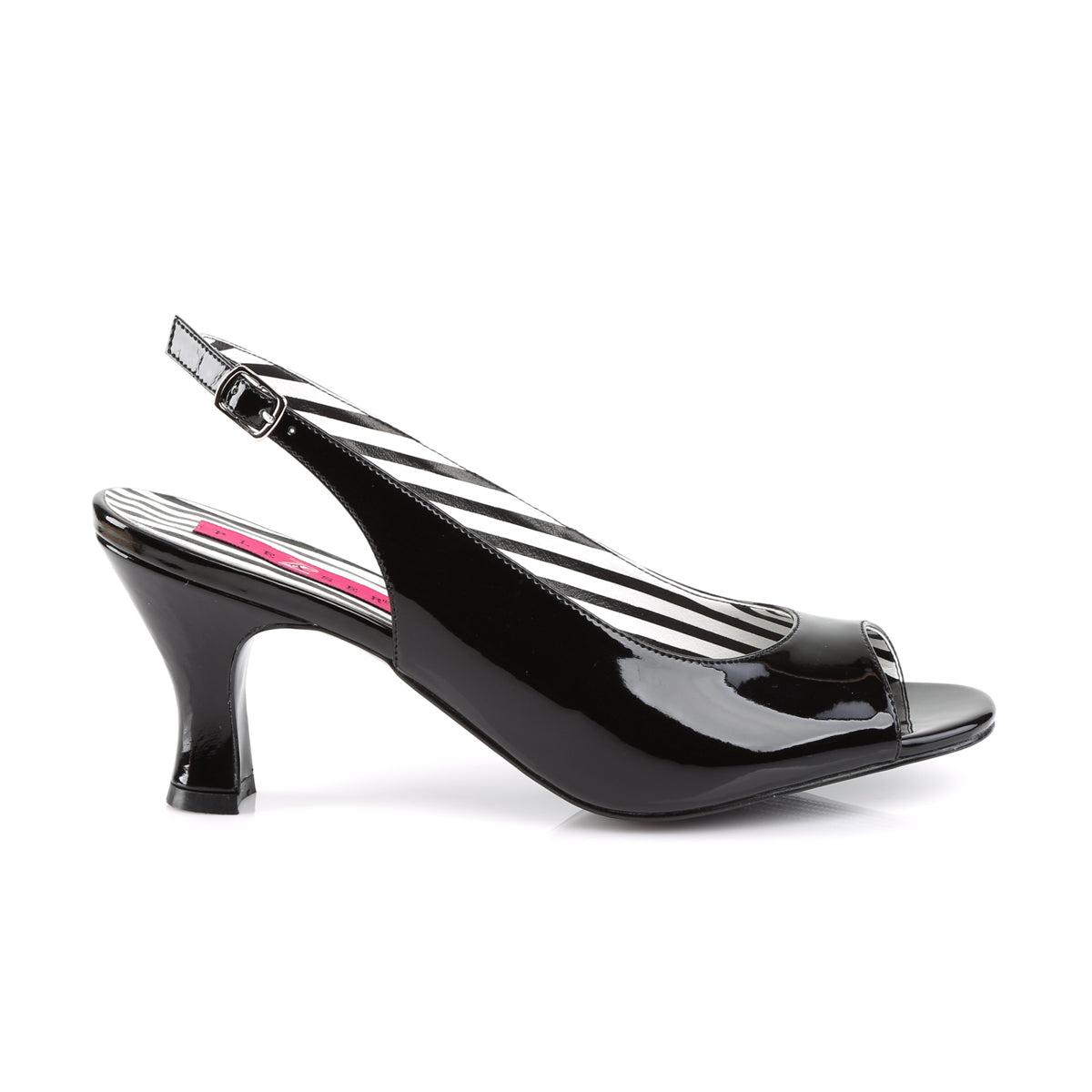 Pleaser Pink Label Womens Pumps JENNA-02 Blk Pat