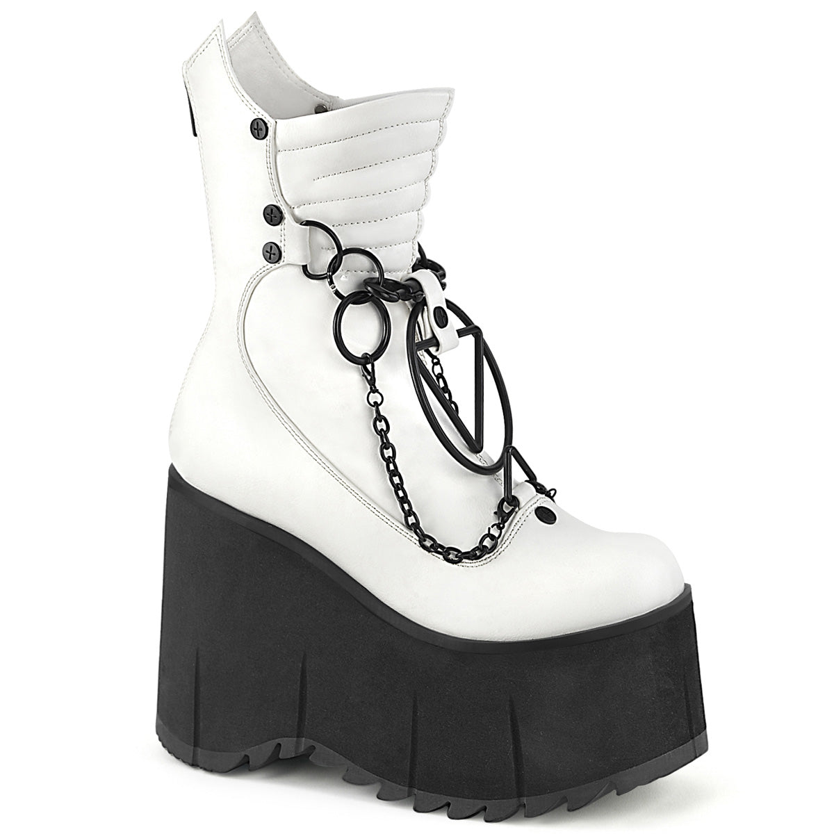 DemoniaCult  Ankle Boots KERA-130 Wht Vegan Leather