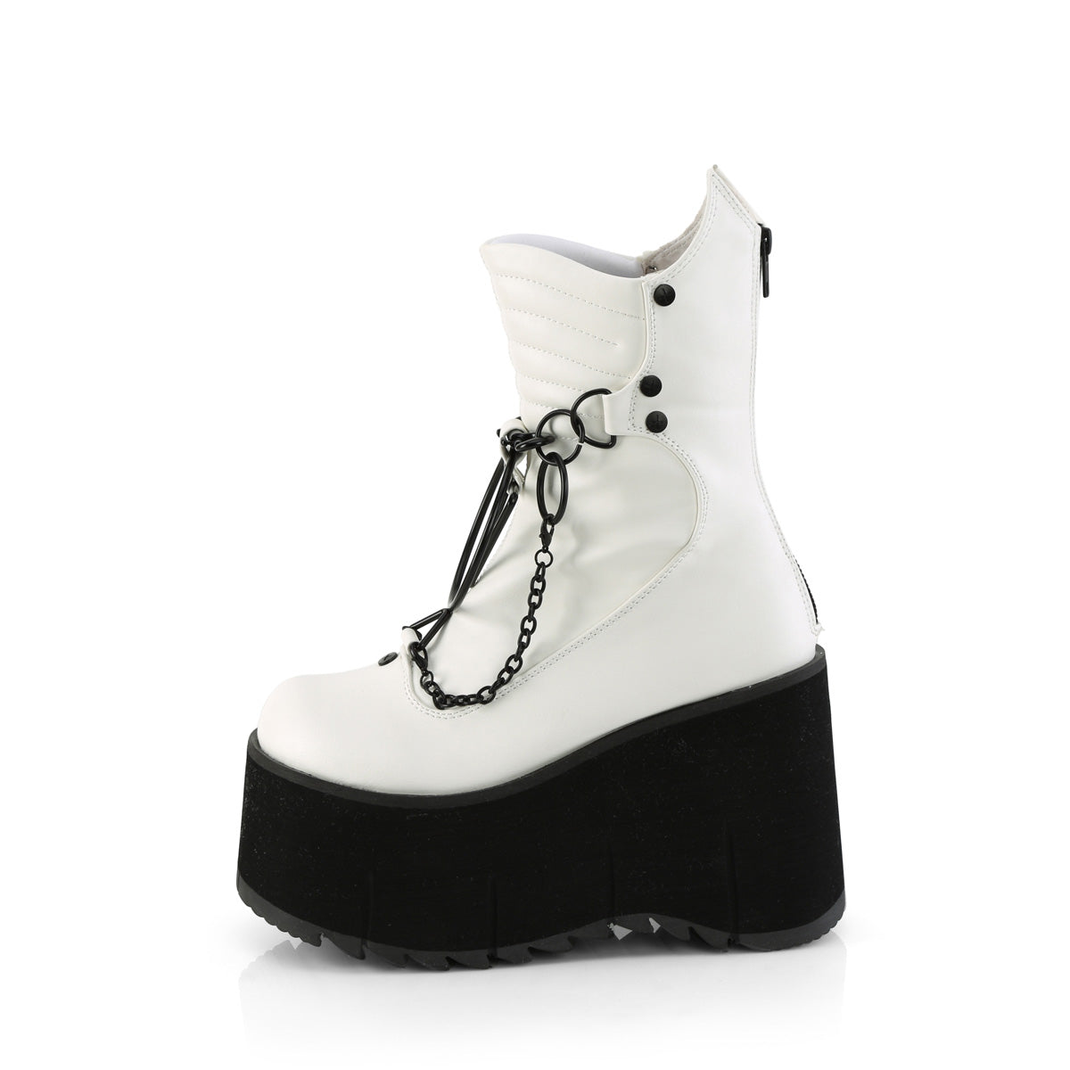 DemoniaCult  Ankle Boots KERA-130 Wht Vegan Leather