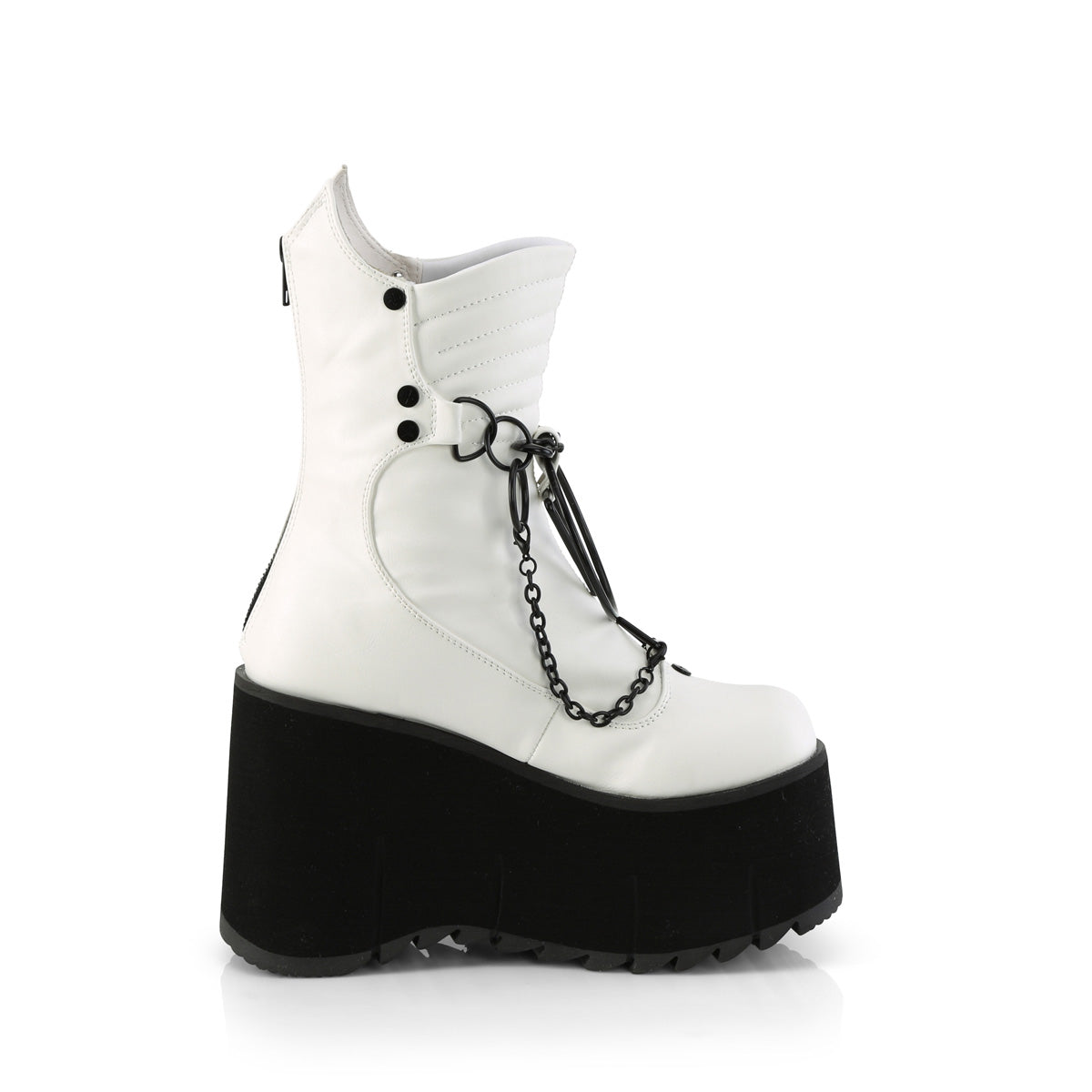 DemoniaCult  Ankle Boots KERA-130 Wht Vegan Leather