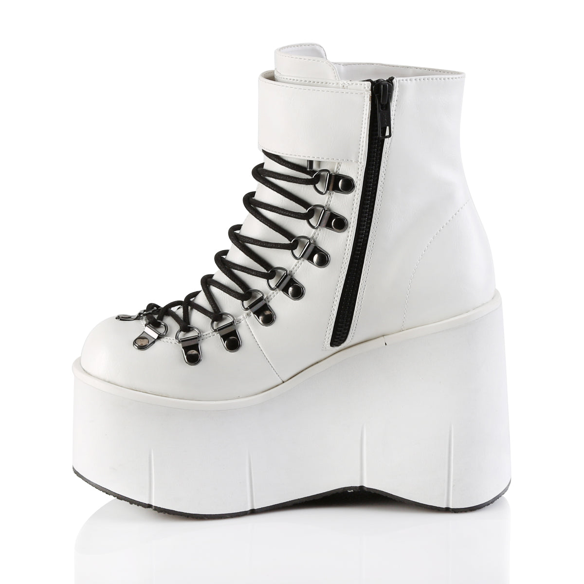 DemoniaCult Damenknöchelstiefel KERA-21 wht veganes Leder