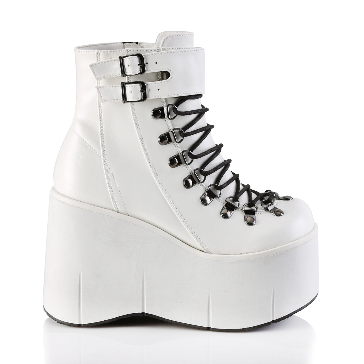 DemoniaCult Damenknöchelstiefel KERA-21 wht veganes Leder