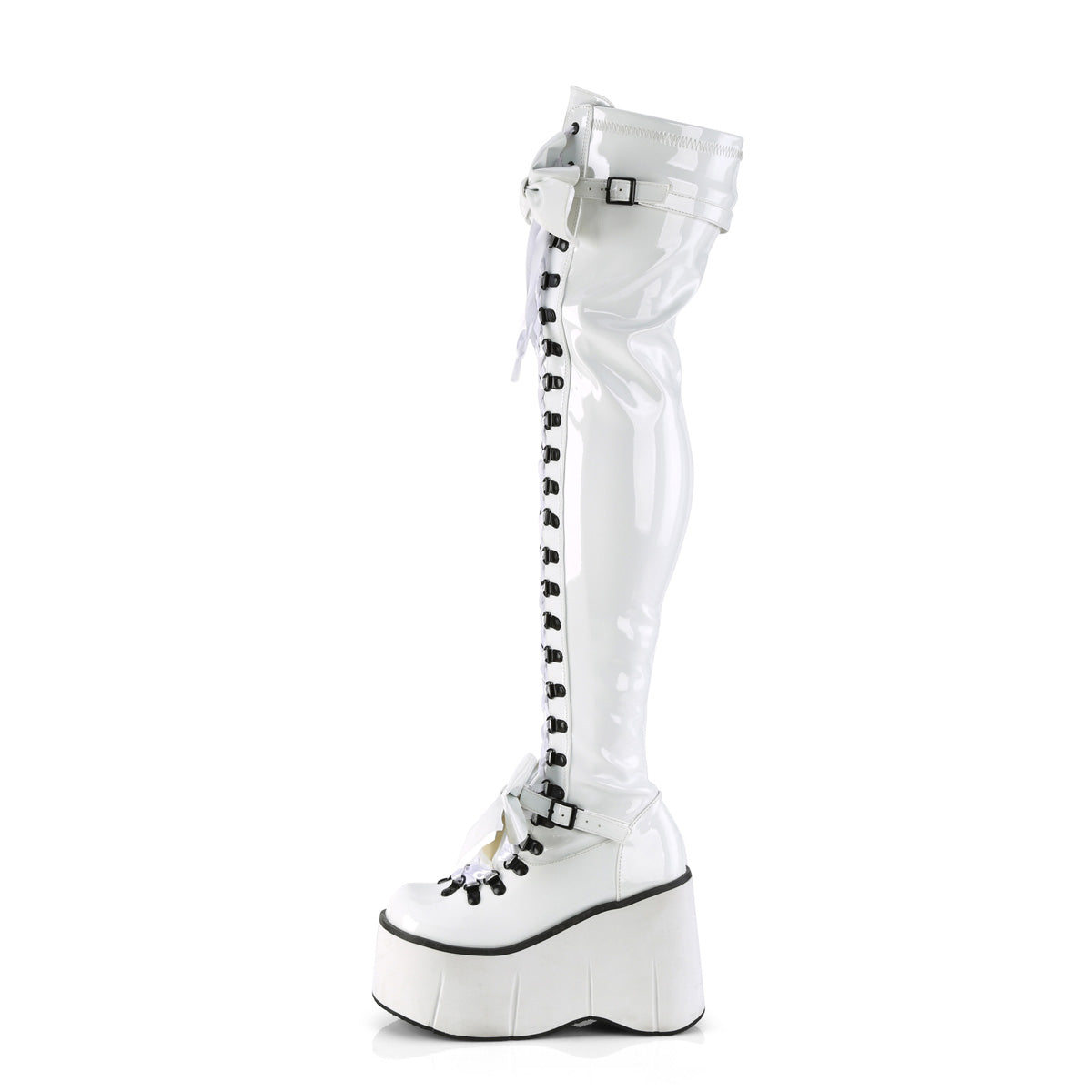 DemoniaCult  Stiefel KERA-303 WHT Stretch Patent