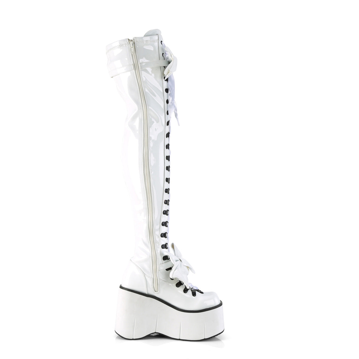 DemoniaCult  Stiefel KERA-303 WHT Stretch Patent