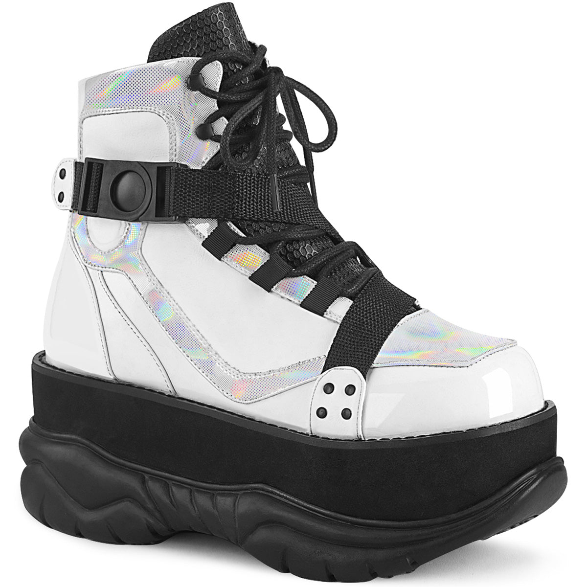 DemoniaCult Herrenstiefel NEPTUNE-181 WHT Vegan Leder Multi