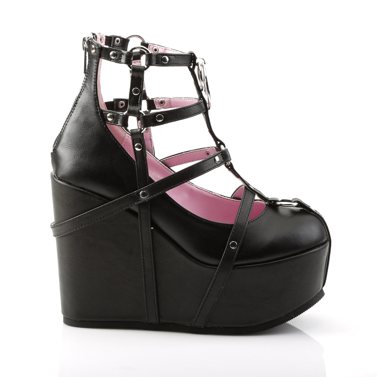 DemoniaCult Damenknöchelstiefel POISON-25-1 BLK Vegan Leder