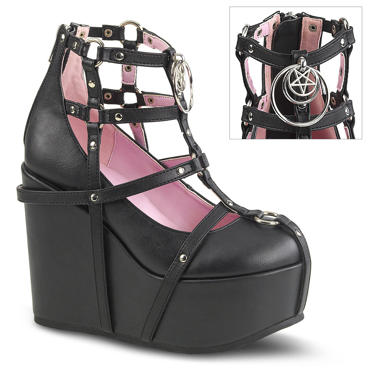 DemoniaCult Damenknöchelstiefel POISON-25-1 BLK Vegan Leder