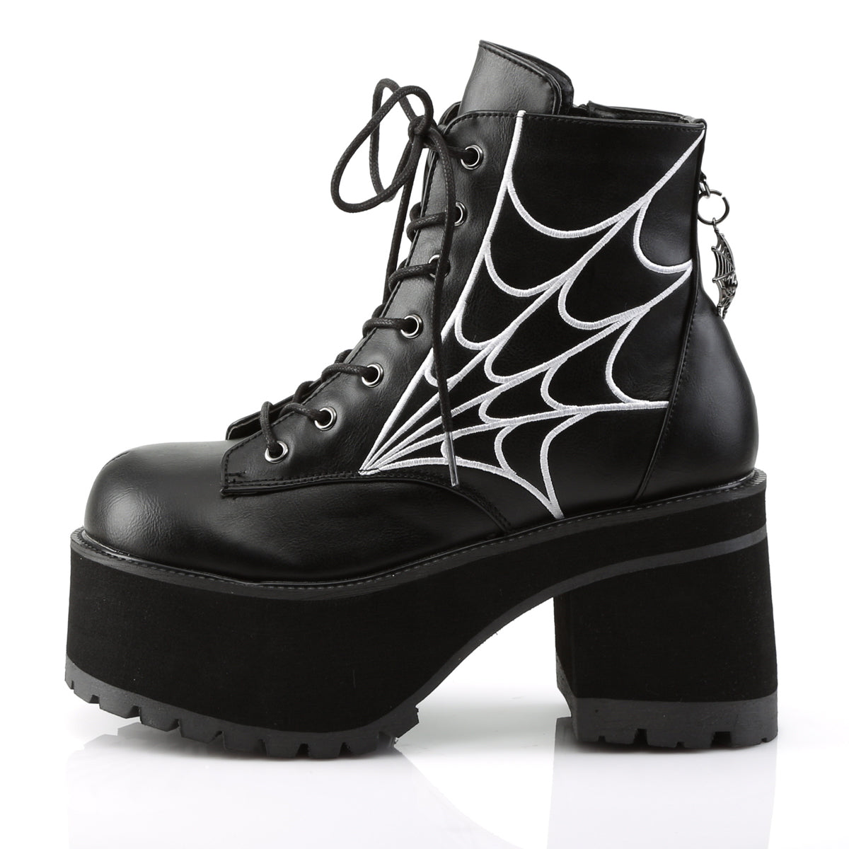 DemoniaCult Damenknöchelstiefel RANGER-105 BLK Vegan Leder