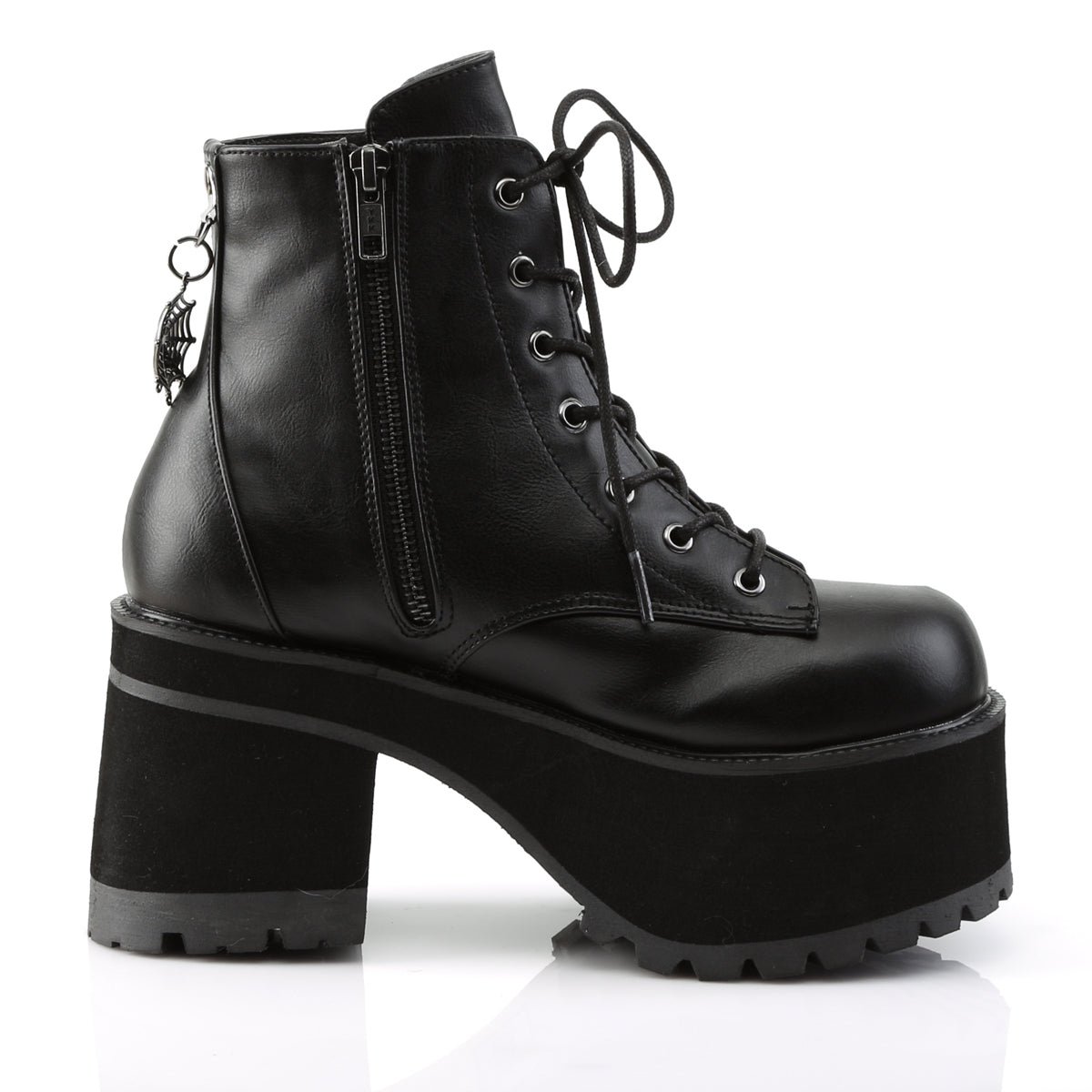 DemoniaCult Damenknöchelstiefel RANGER-105 BLK Vegan Leder