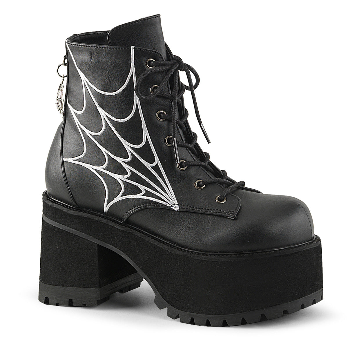 DemoniaCult Damenknöchelstiefel RANGER-105 BLK Vegan Leder